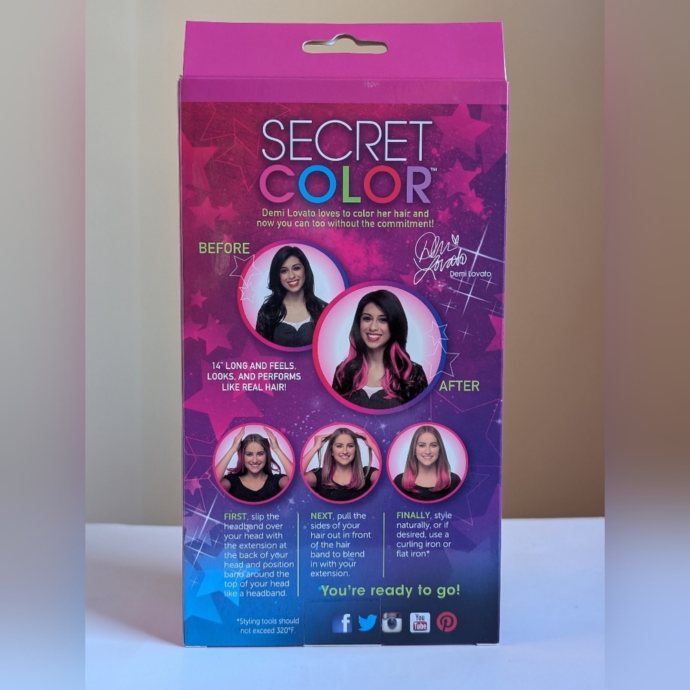 Pink Secret Color Headband Hair Extensions - Picture 3 of 12